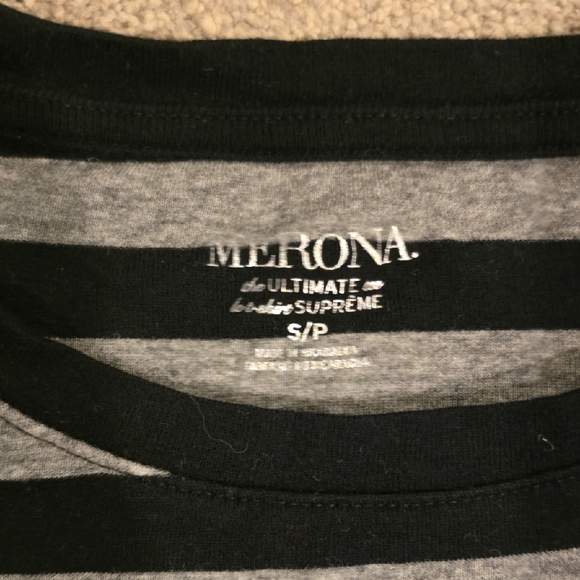 Merona Black and Gray Striped Top - Picture 3 of 4